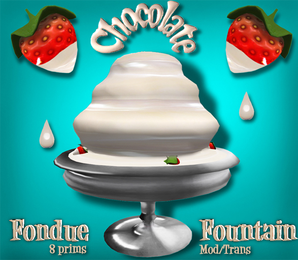 Second Life Marketplace White Chocolate Fondue Fountain MOD/TRANS